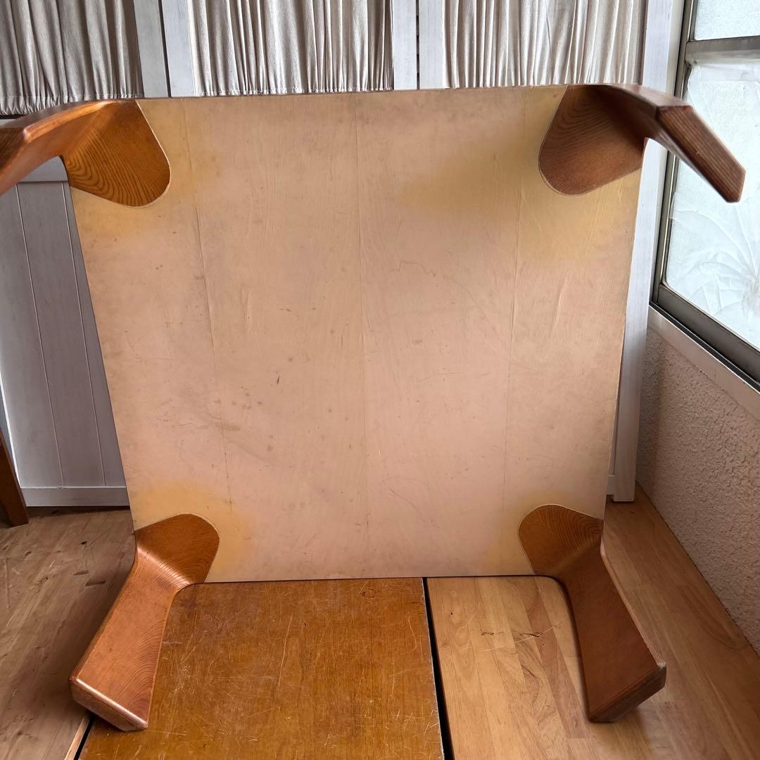 天童木工　TENDO 曲木　乾三郎　座卓　ローテーブル　天板75cm×75cm