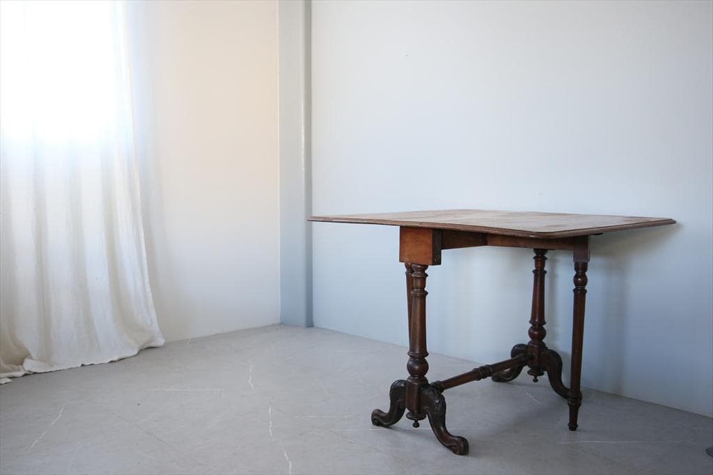 英国アンティーク木製ゲートレッグテーブル/ダイニング机/バタフライ(92-148