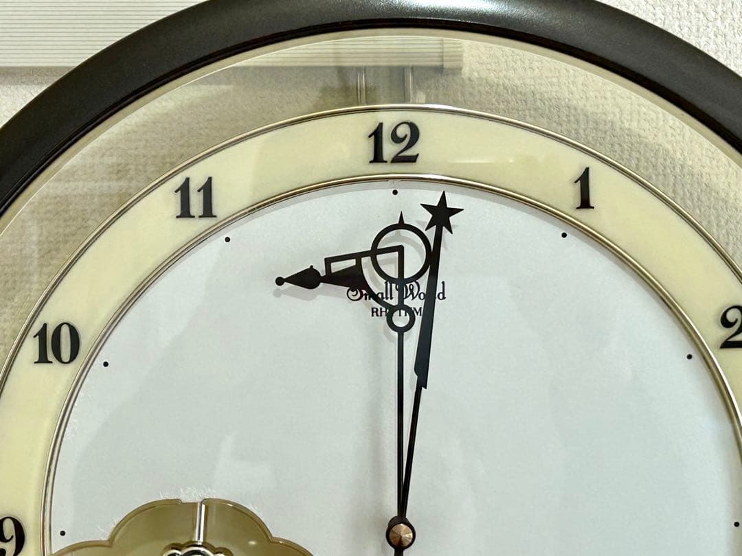 平成5年からくり時計　長針と短針が踊る　4MH689 リズム時計スモールワールド