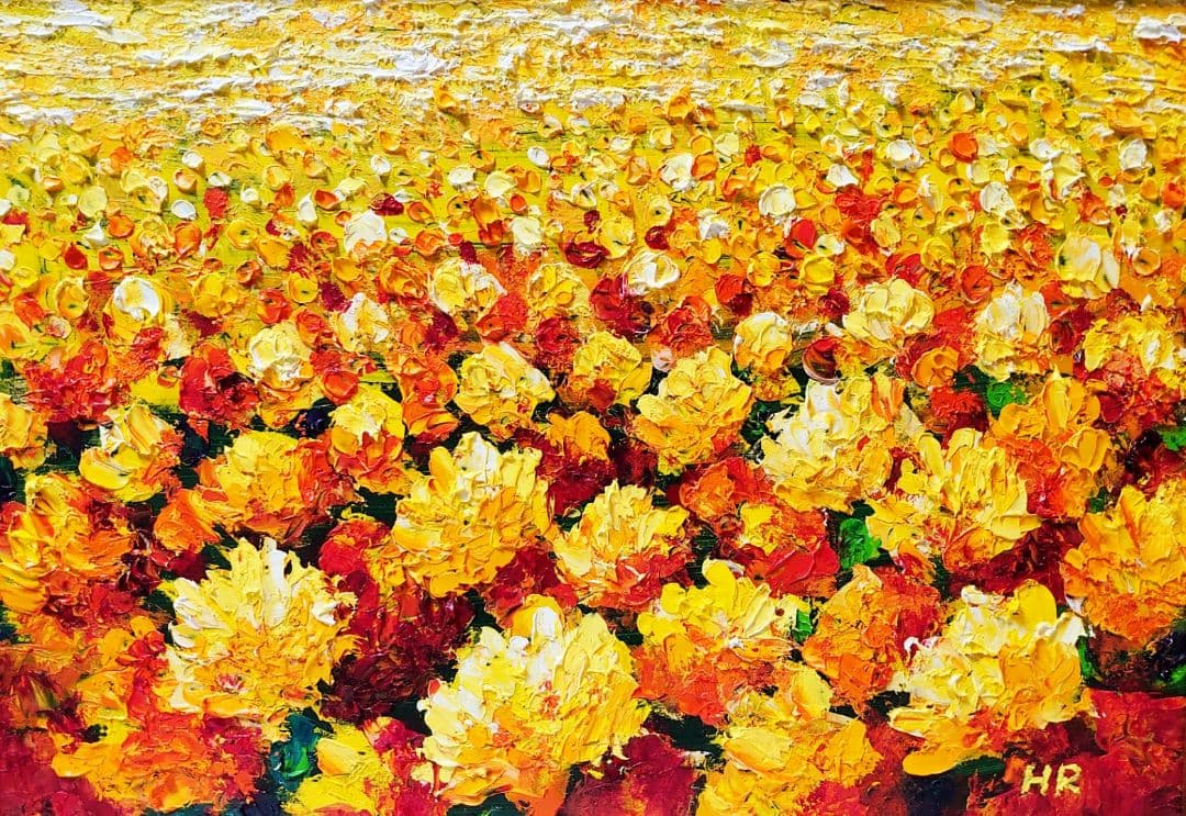 油絵 絵画【マリーゴールド】【Ａ3】