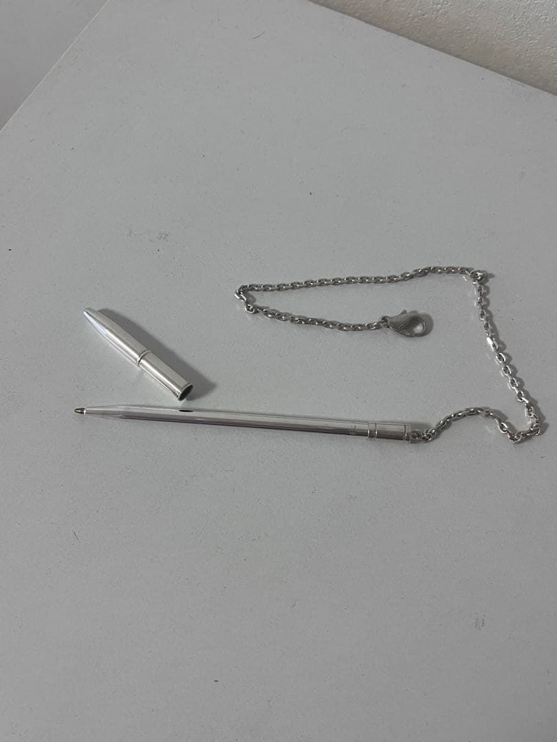 美品】エルメス銀製製ボールペン チェーン付き（正規品）芯インクなし