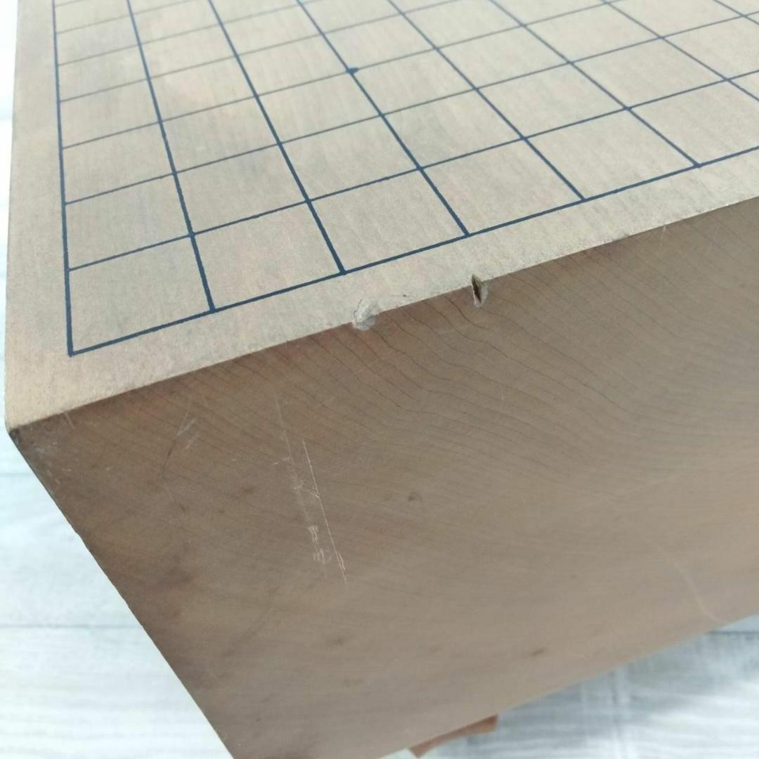 【良品】碁盤 5寸7分 厚み17.4cm 天然木 ３２号蛤碁石 板目木裏