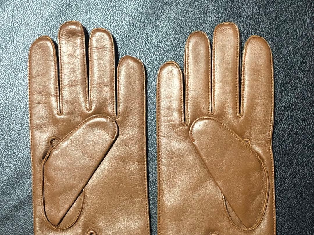 LOEWE グレー スエード レザーグローブ