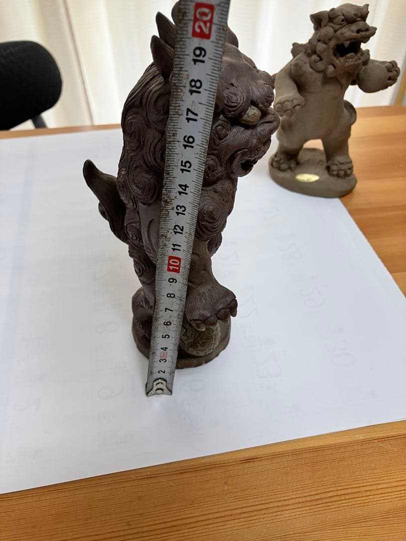 琉球　沖縄　壺屋焼　立ちシーサー二体　ヤチムン　やちむん