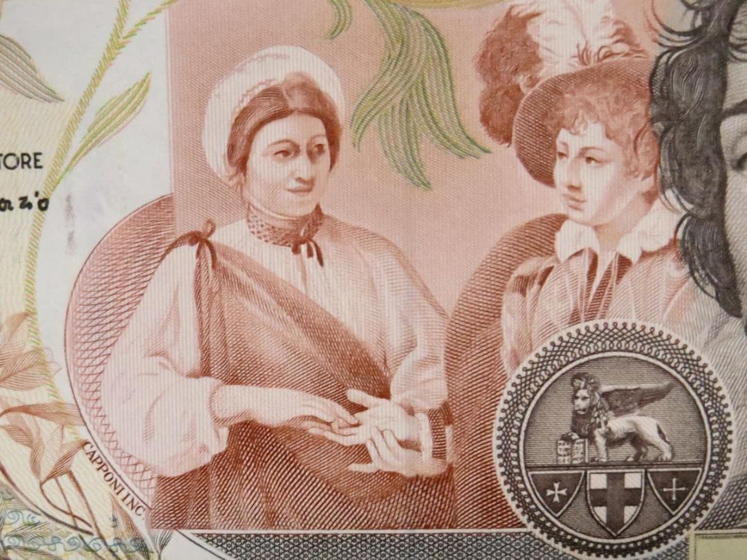 イタリア紙幣 1994年発行 100,000リラ カラヴァッジョ マルタ騎士団