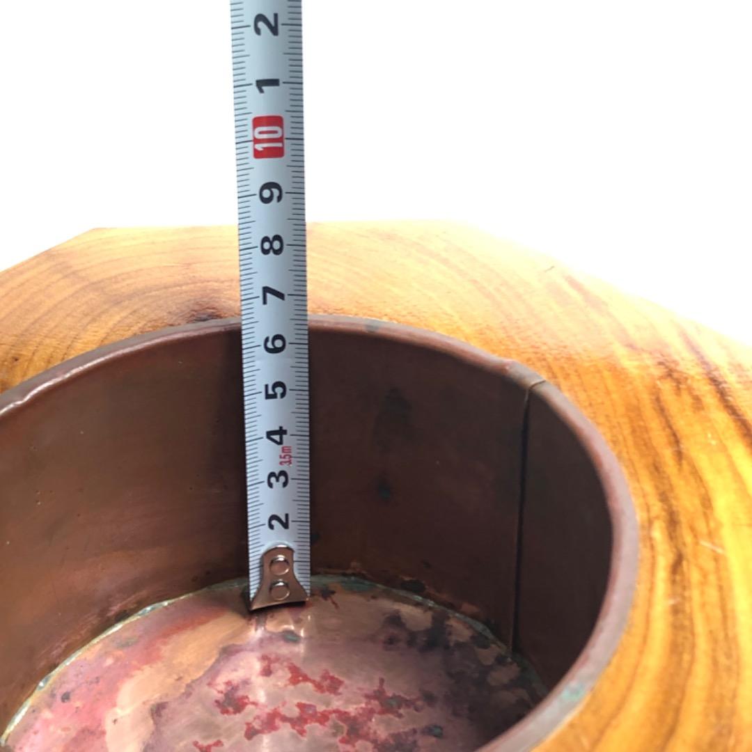 古民具 卓上火鉢 木製 八角形 小型 茶道