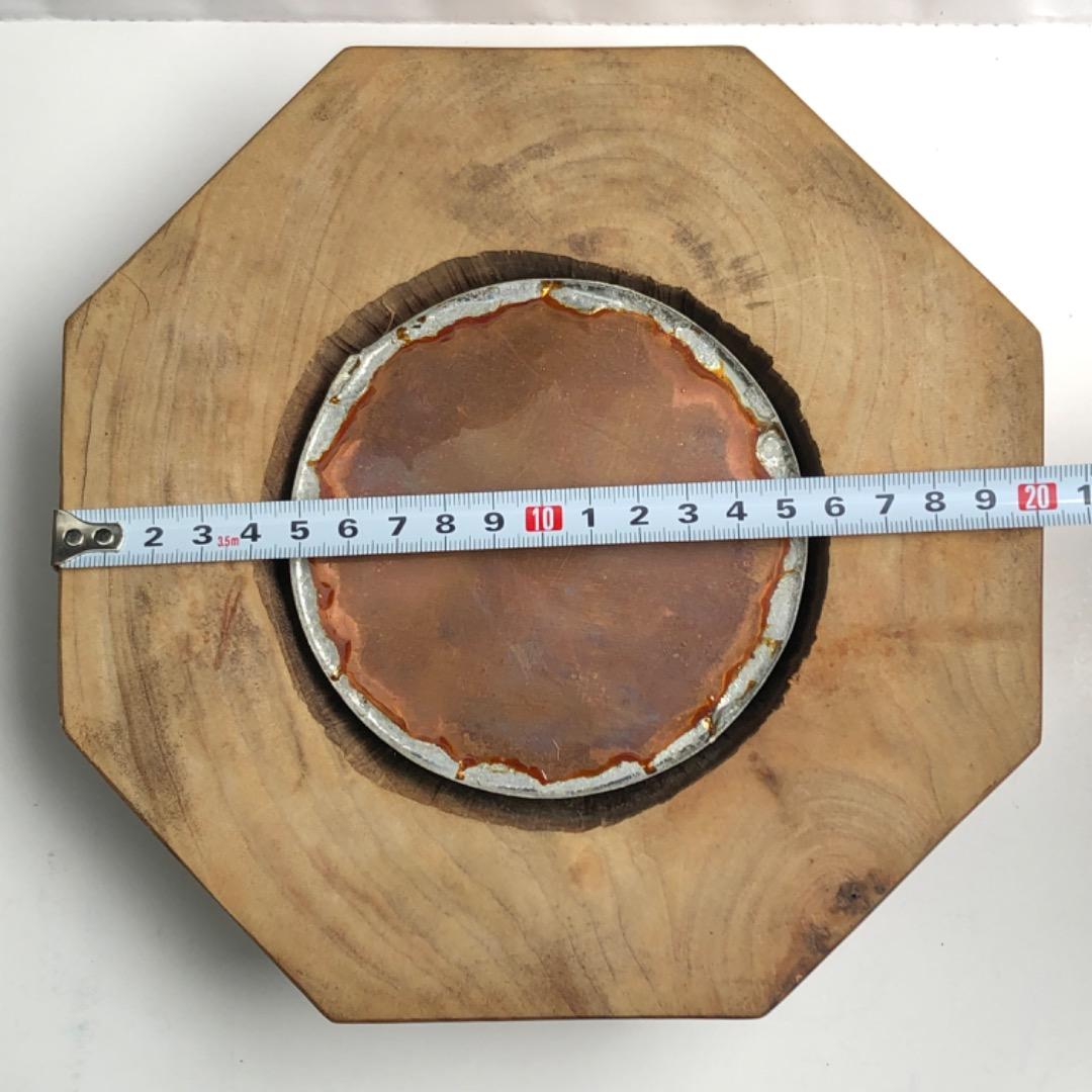 古民具 卓上火鉢 木製 八角形 小型 茶道