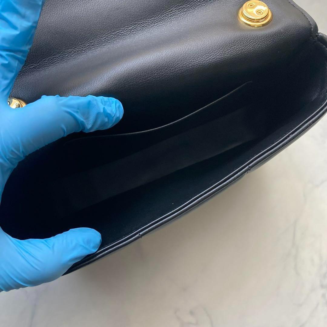 極美品 セリーヌ マトラッセ モノクローム チェーン ショルダーバッグ