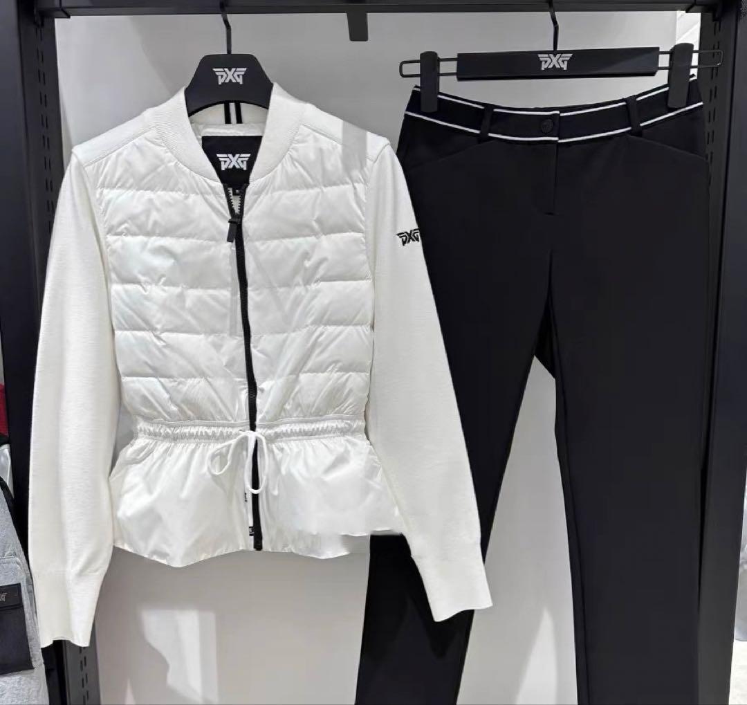 PXG 新作ゴルフ ウェア レディース ジャケット ダウン ニット トップス白S