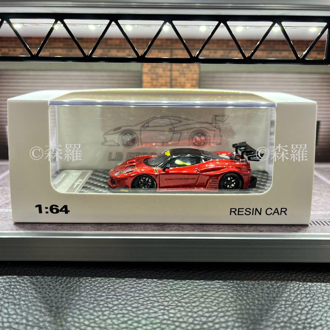 現品 LBWK Ferrari フェラーリ 458 GT 1/64 赤 ミニカー