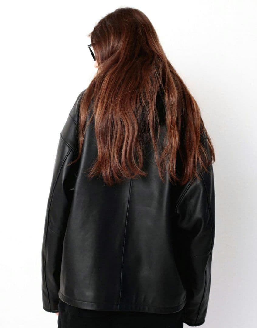 モンキータイムオーバーサイズレザーライダースジャケット本革メゾン