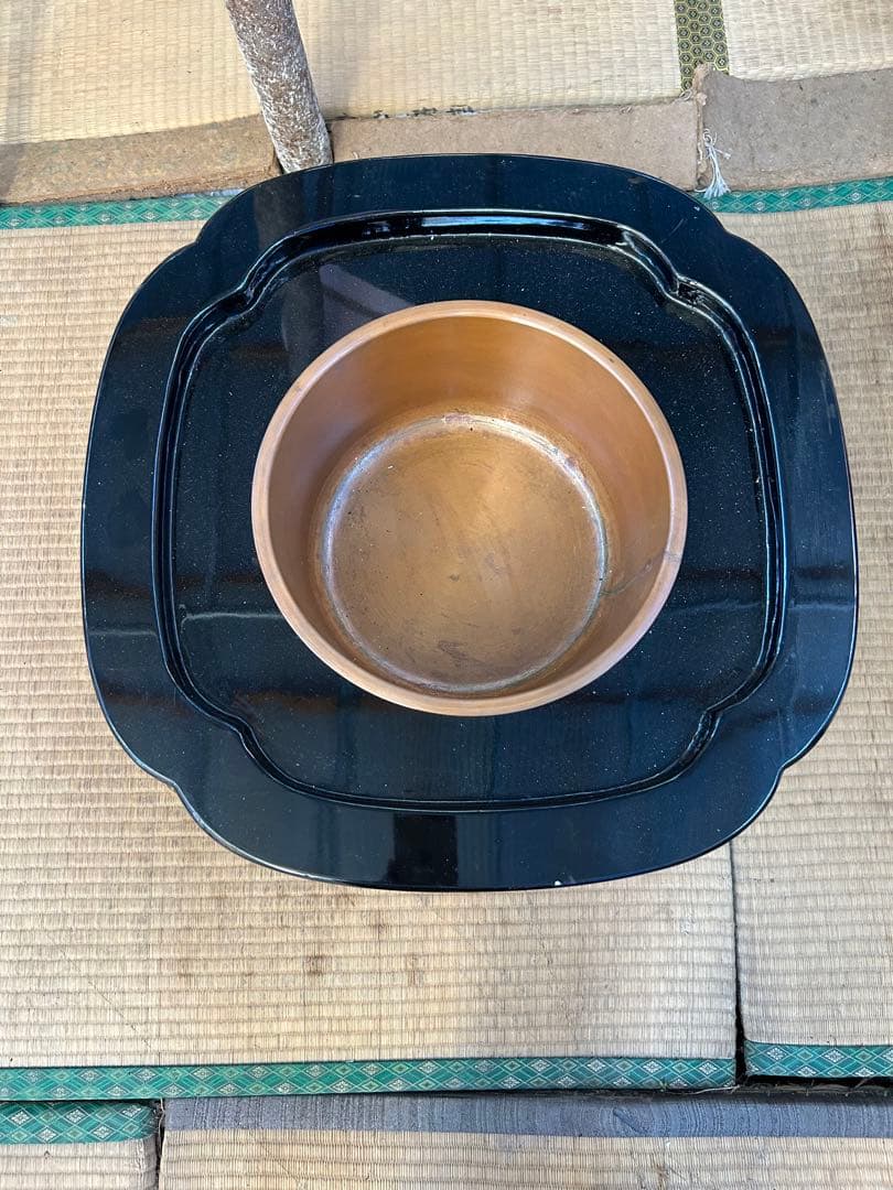 黒色漆器 四角形椀 金色装飾 美術品・アンティーク・コレクション