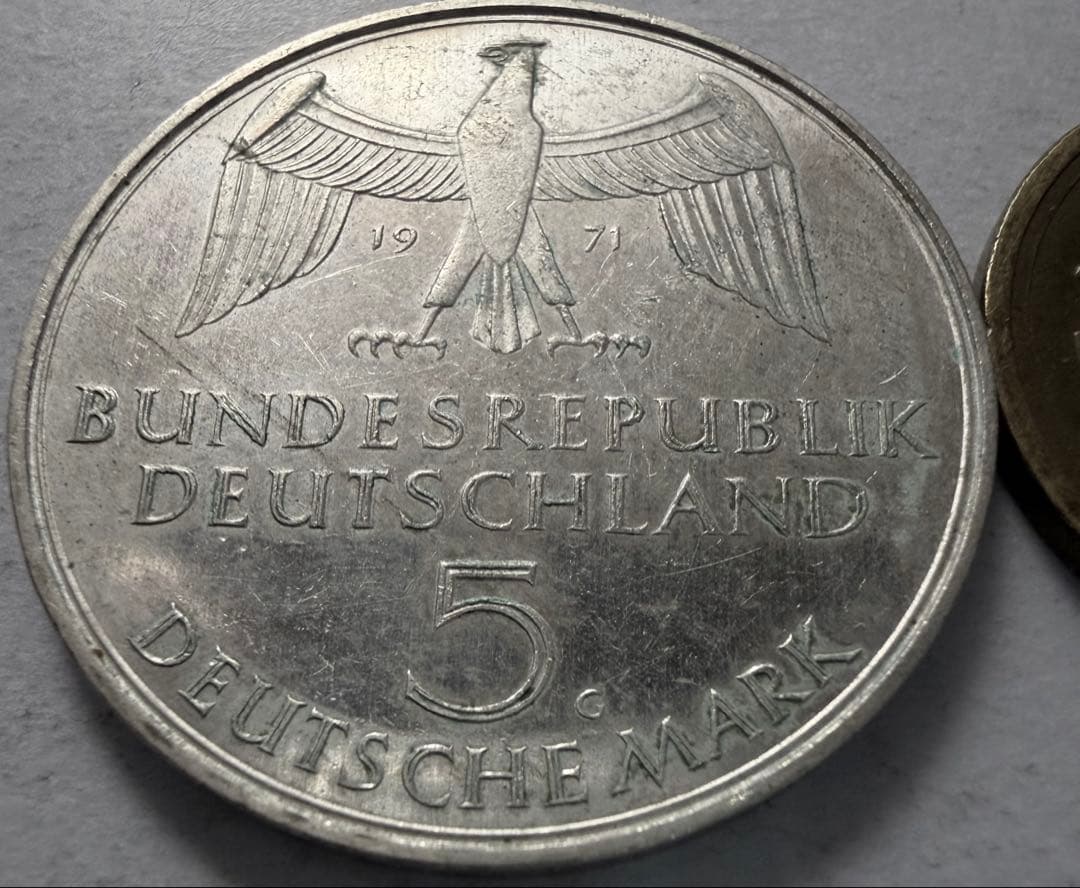 1971年 ドイツ連邦共和国5マルク 銀貨 ドイツ国会議事堂 - メルカリ