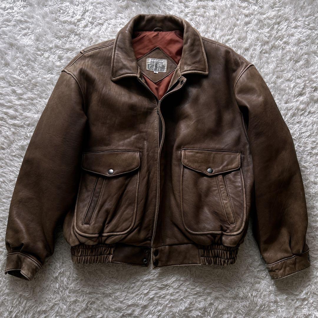 希少✨Leather Jacket ブラウン ライダース a-2 ラムレザー