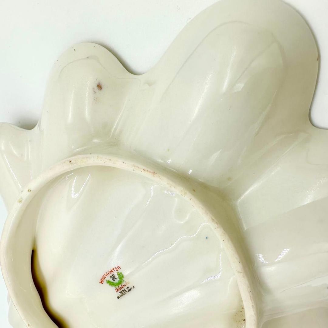 【希少】戦後・占領期 手描きシェル皿｜金彩×和柄｜ヴィンテージ 昭和レトロ