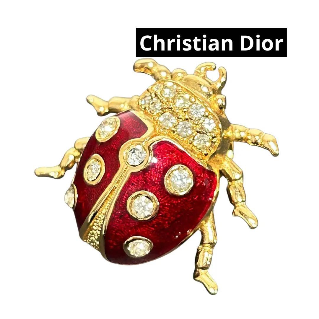 クリスチャンディオール ヴィンテージ ブローチ てんとう虫 昆虫