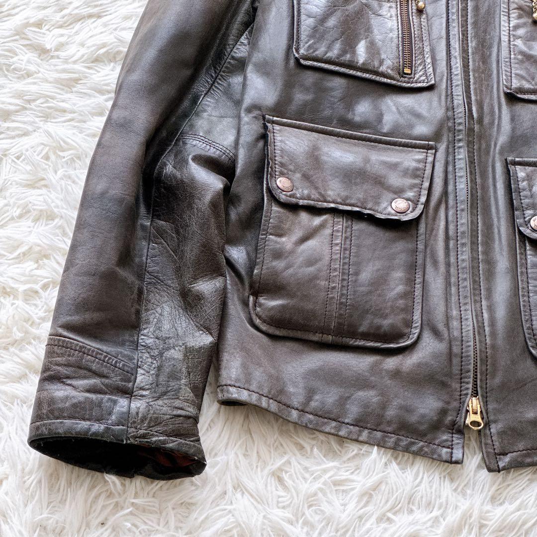 希少XLサイズ✨AVIREX ホースハイド レザージャケット ブルゾン ブラック
