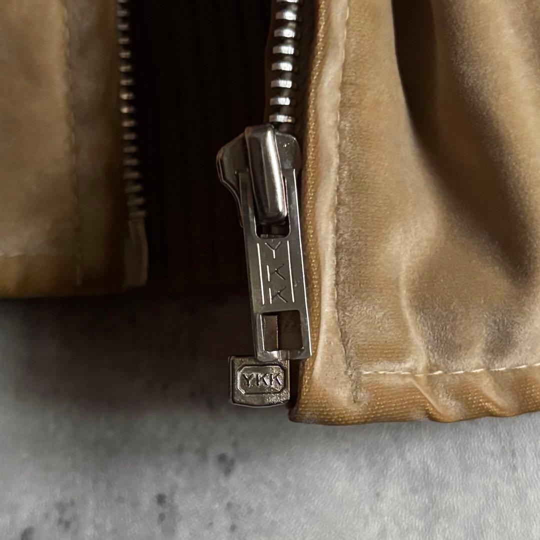 80s vintage】ジップブルゾン 裏地チェック レーヨン100% 短丈