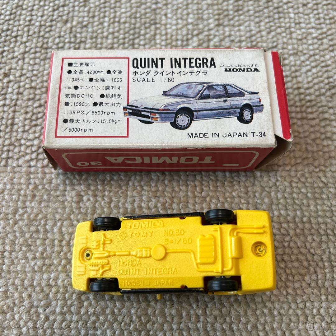日本製トミカ赤箱 ホンダクイントインテグライエロー 1/60