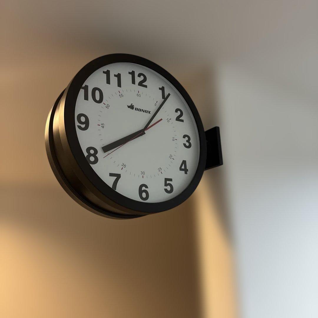 BONOX アナログ壁掛け時計 ブラック