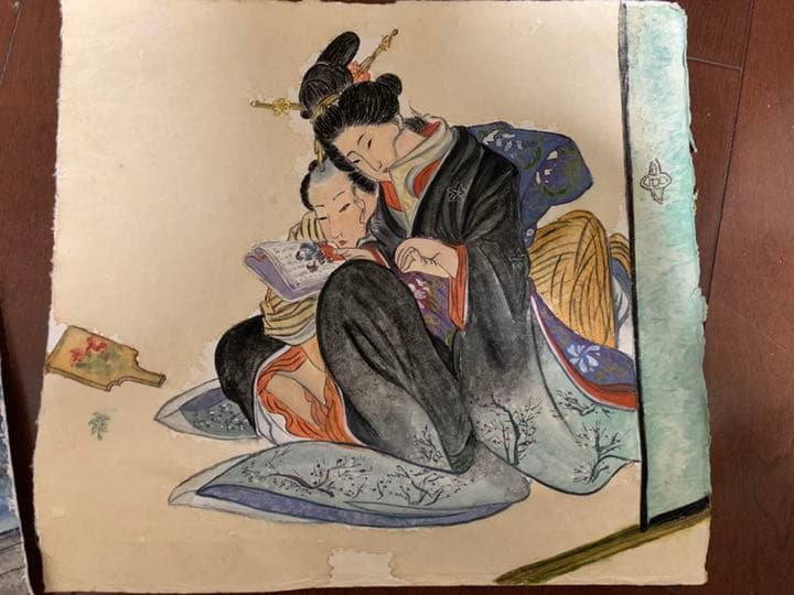 浮世绘 手描き肉筆絵画　3枚