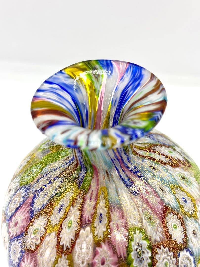 ムラノガラス ミルフィオリ香水瓶 & ボウル セット ベネチアンガラスP