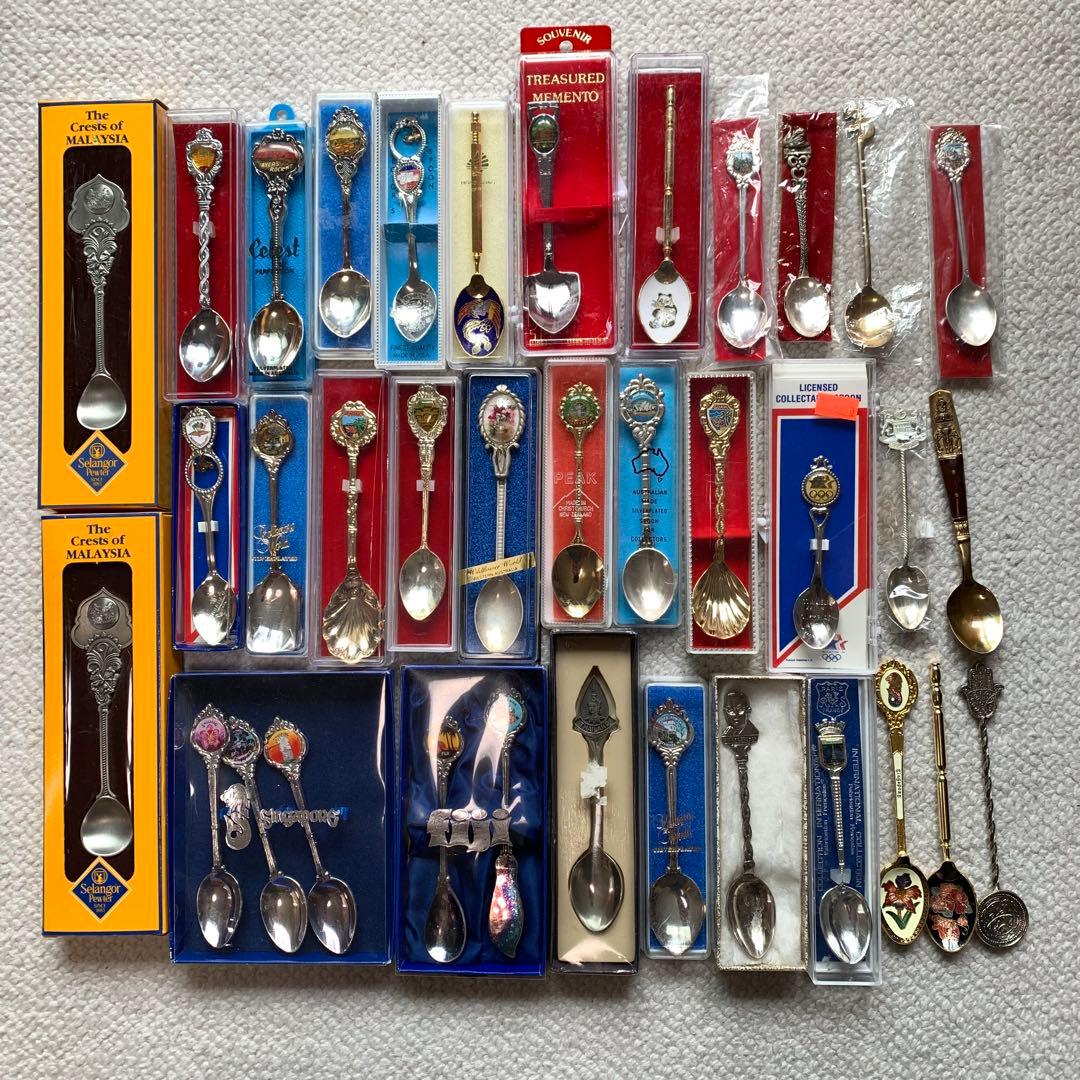 髭二重様 旅行記念 コレクターズスプーン スーベニアスプーン ほぼ箱入り36本 髭二重様 旅行記念 コレクターズスプーン スーベニアスプーン ほぼ