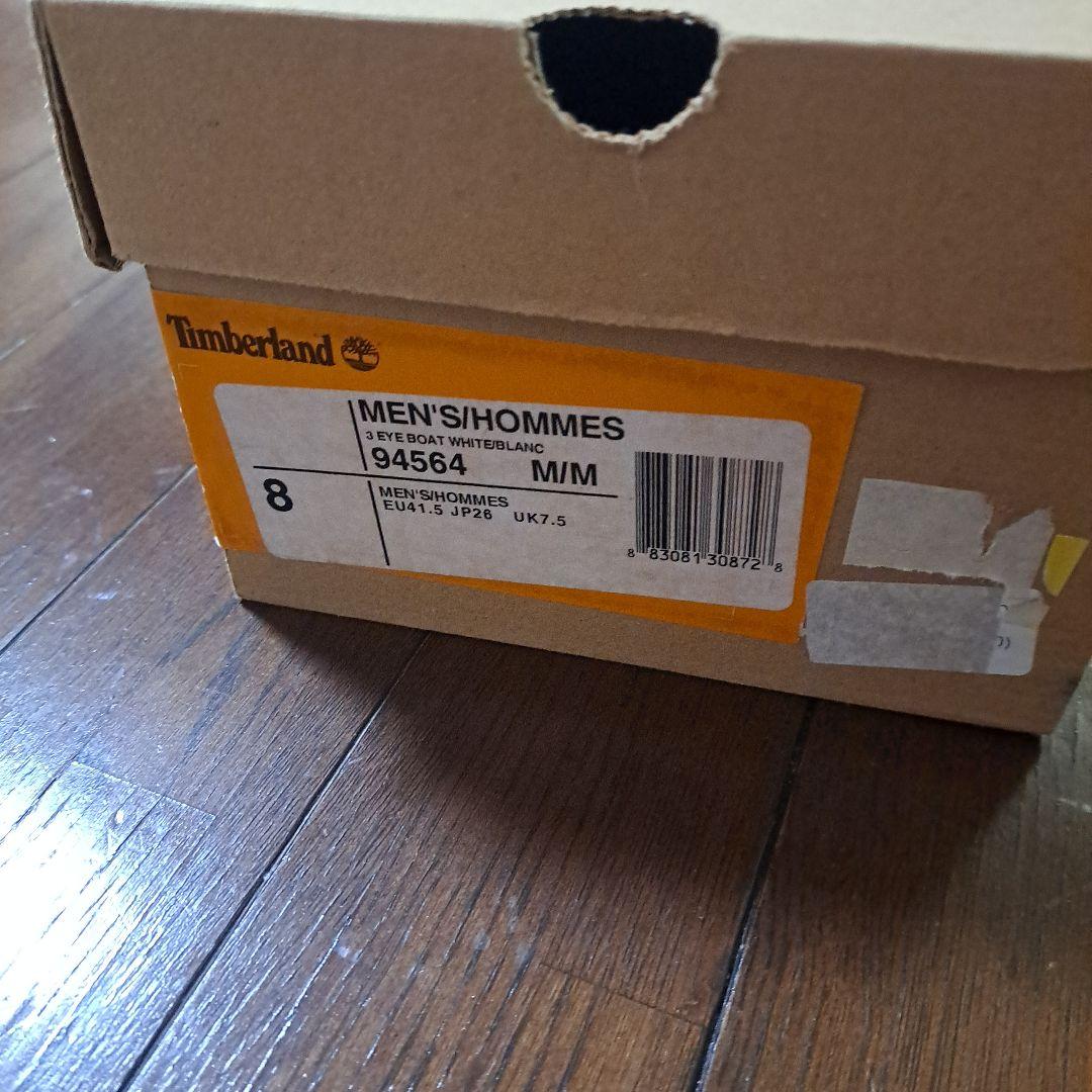 ティンバーランド、ホワイトレザー デッキシューズ