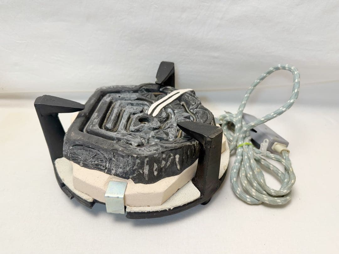 未使用 茶道具 焼杉 置炉 磨入子 炉.置炉用炭型電熱器 2