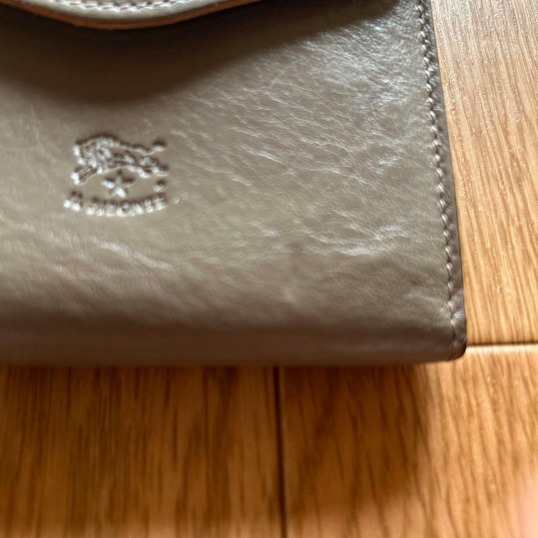 ILBISONTE イルビゾンテ レザー 二つ折財布 ミニ財布 グレー トルトラ
