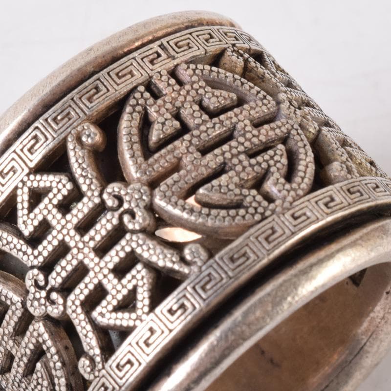 中国　光緒天宝足銀　板指　重さ約38g　N　7491E