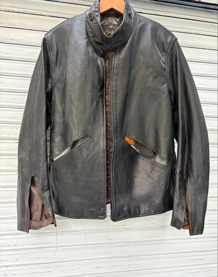 Cockpit ブラックレザー シングルライダースジャケット L 訳あり