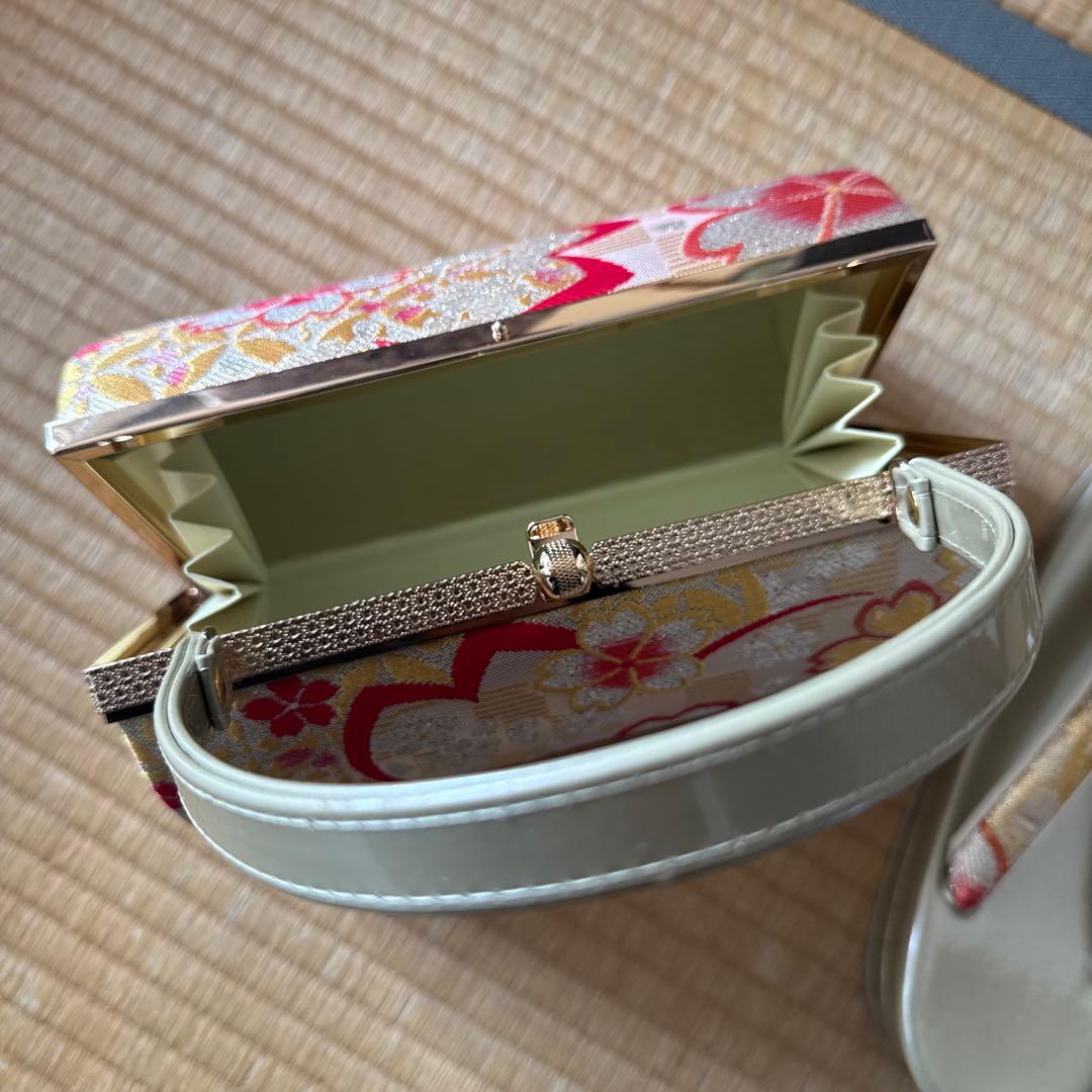 振袖用バッグと下駄のセット（箱あり）