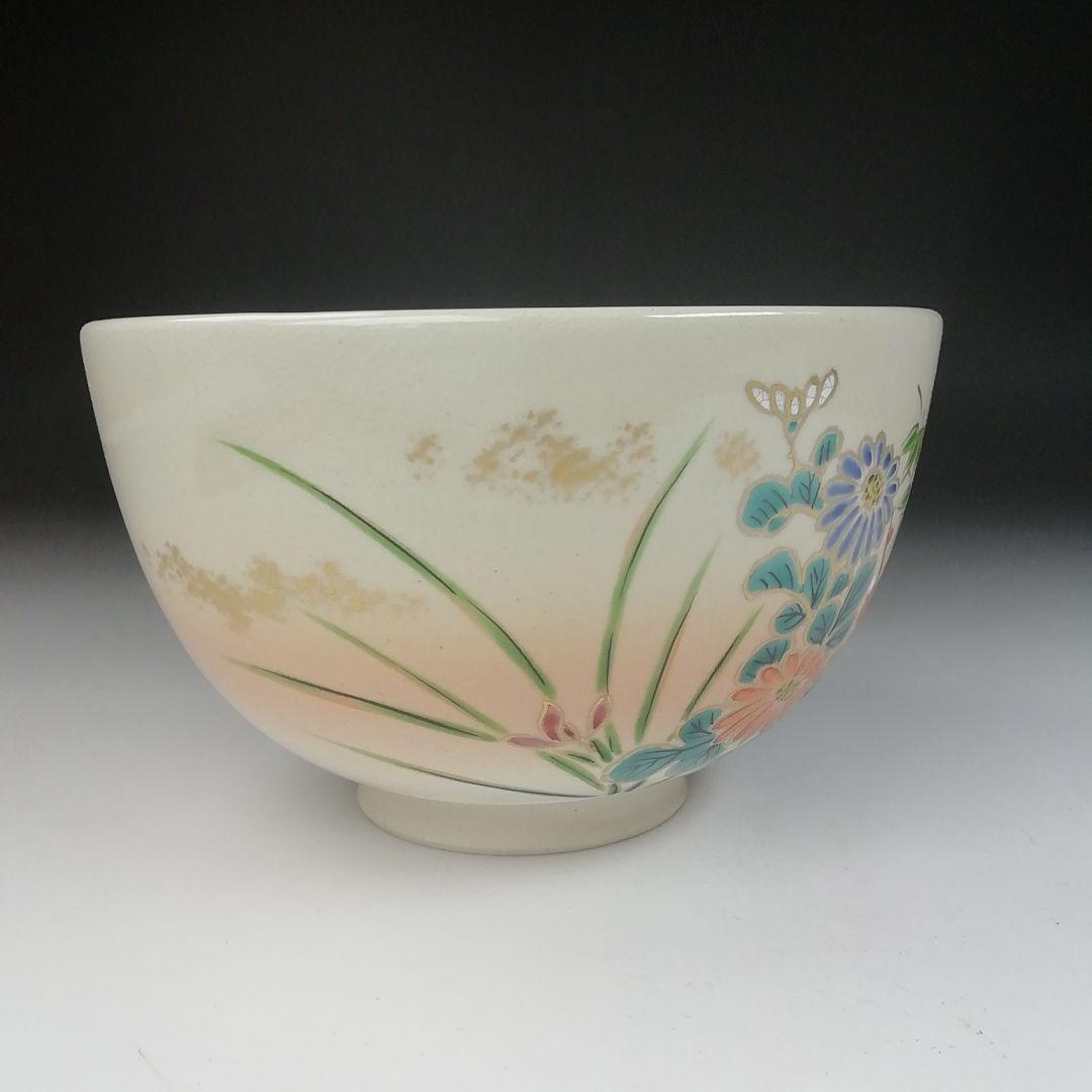 T476 茶碗 『仁清写 四君子絵』『清雲 造』 共箱 抹茶碗 茶道具