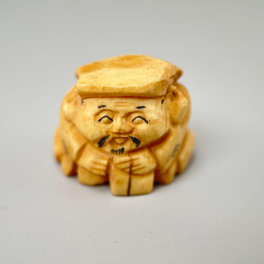 B福の神像 四体セット彫刻根付天然素材アンティーク骨董飾り物古美術置物