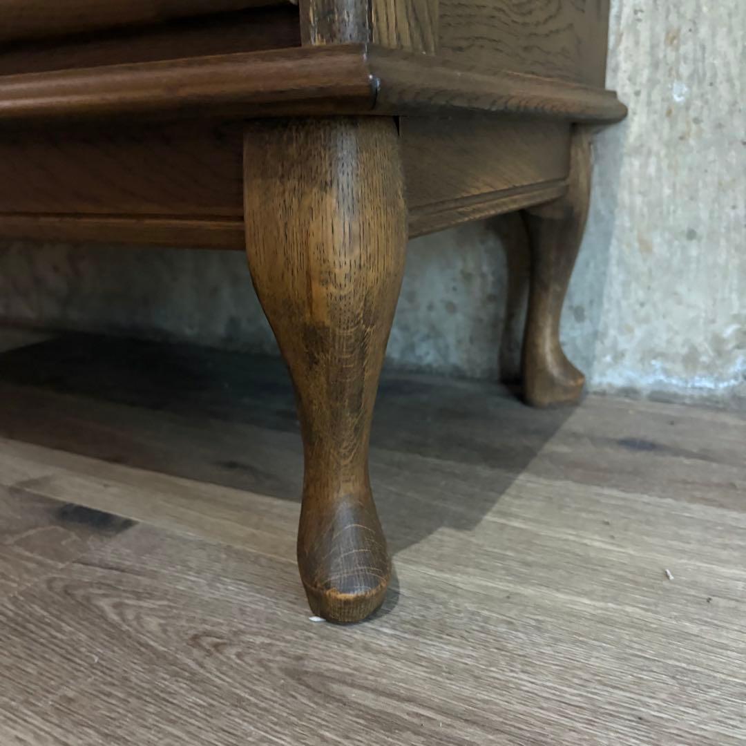 旭川家具 勇峰工芸 猫脚キャビネット 飾り棚 ギャラリーボード 道産ナラ材