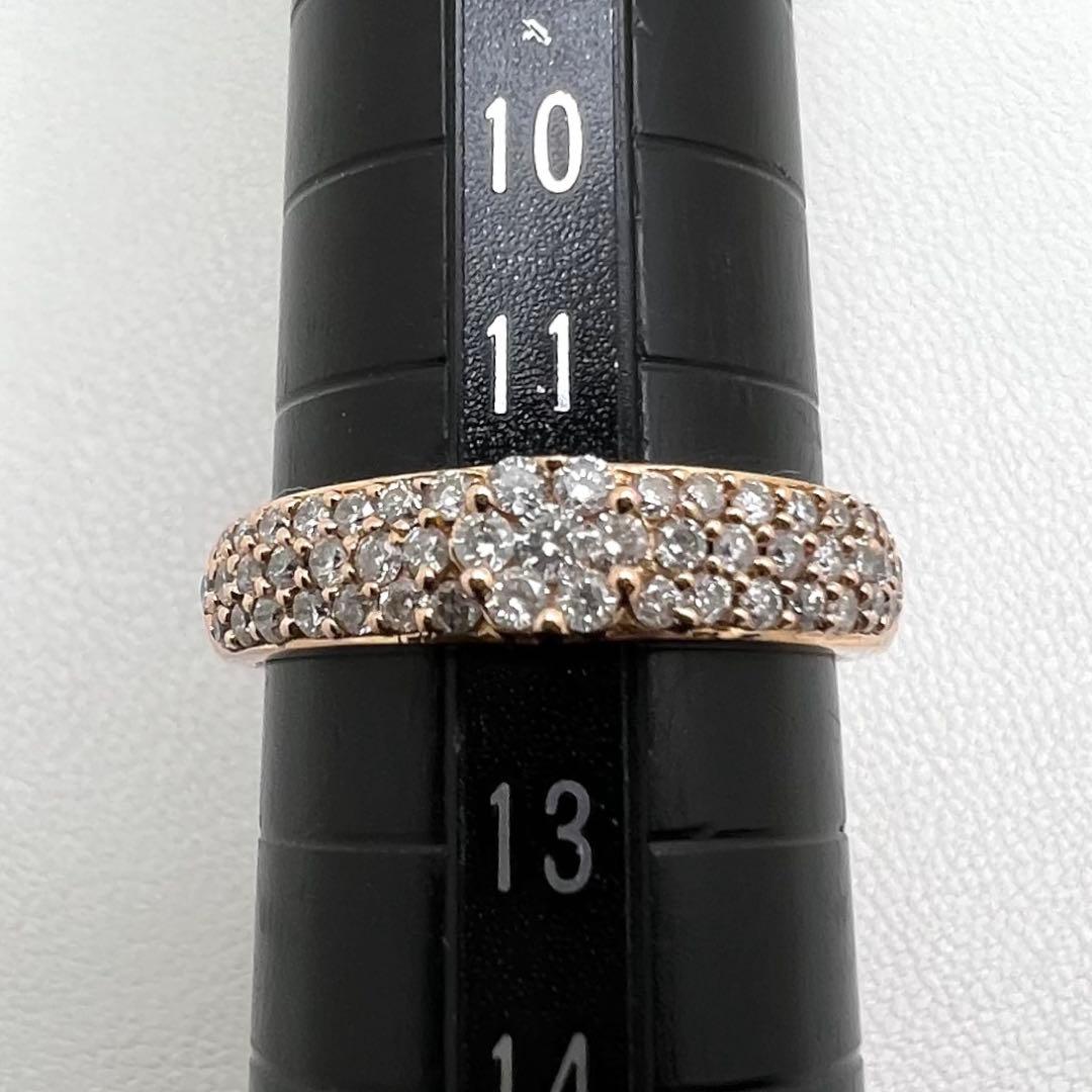 K18 PGリング　幅4.3〜3.2㎜ダイヤ0.5ct 12号 3.43g