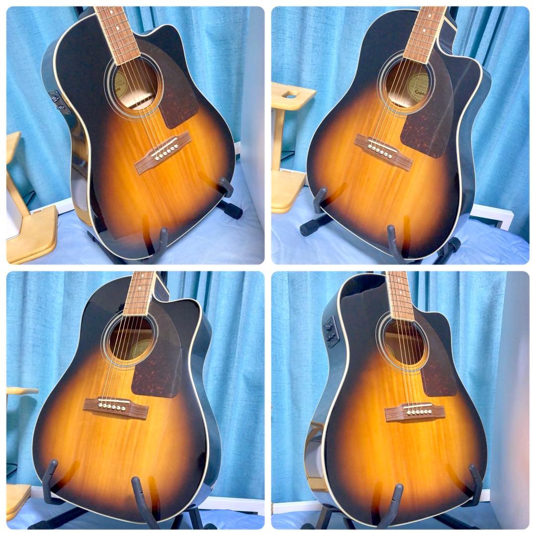 牛骨☆エレアコ】Epiphone☆AJ-220SCE【弾き易く調整☆新品の弦】