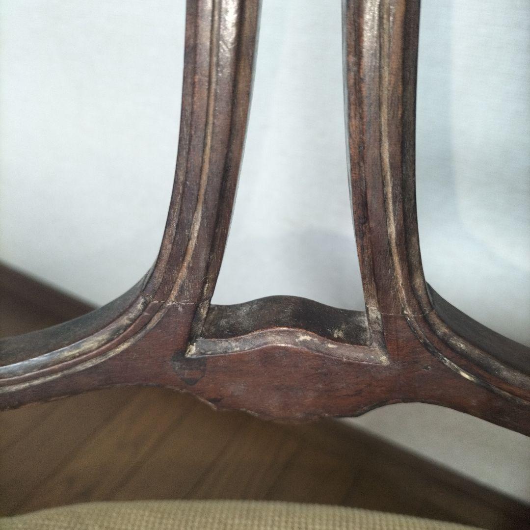 時間限定値下①木製 刺繍 椅子 アンティーク プチポワン チェア