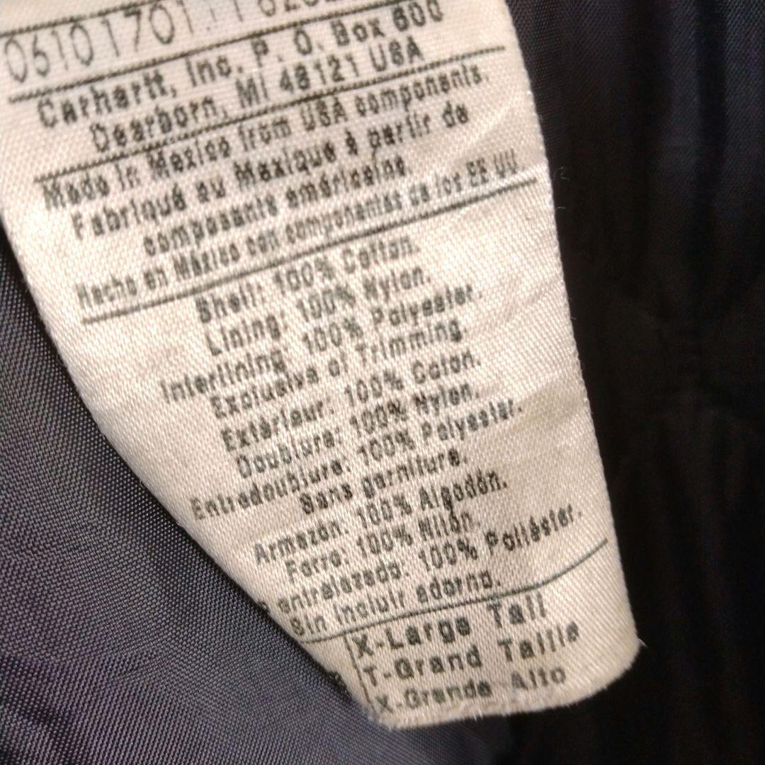 メンズ☆カーハート　トラディショナルジャケット　USA製　XL　レザーパッチ人気