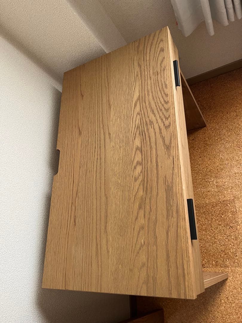 unico ADDAYデスク ナチュラル 木製 引き出し付き