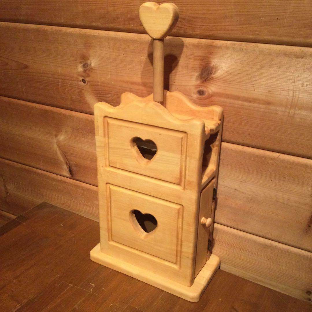 アメリカンカントリー家具 カントリーハート 収納付きコロコロスタンド