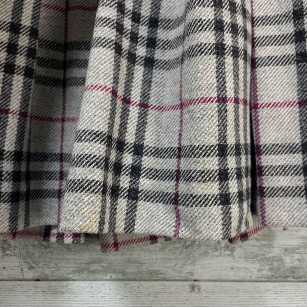☆未使用・タグ付☆バーバリーロンドン　ノバチェック柄タックスカート　アルパカ素材