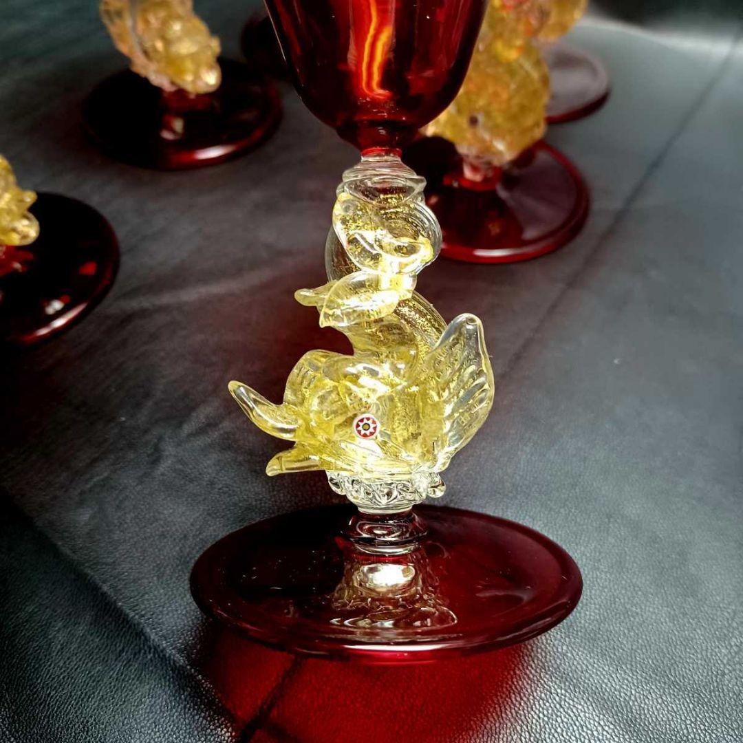 MURANO 38㎝ ムラノ ドルフィン モチーフ デカンタ & グラス セットの