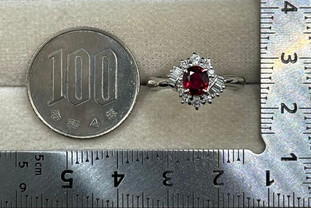 専用JL197★高級 ルビー0.73ct ダイヤモンド プラチナ リング ソ付
