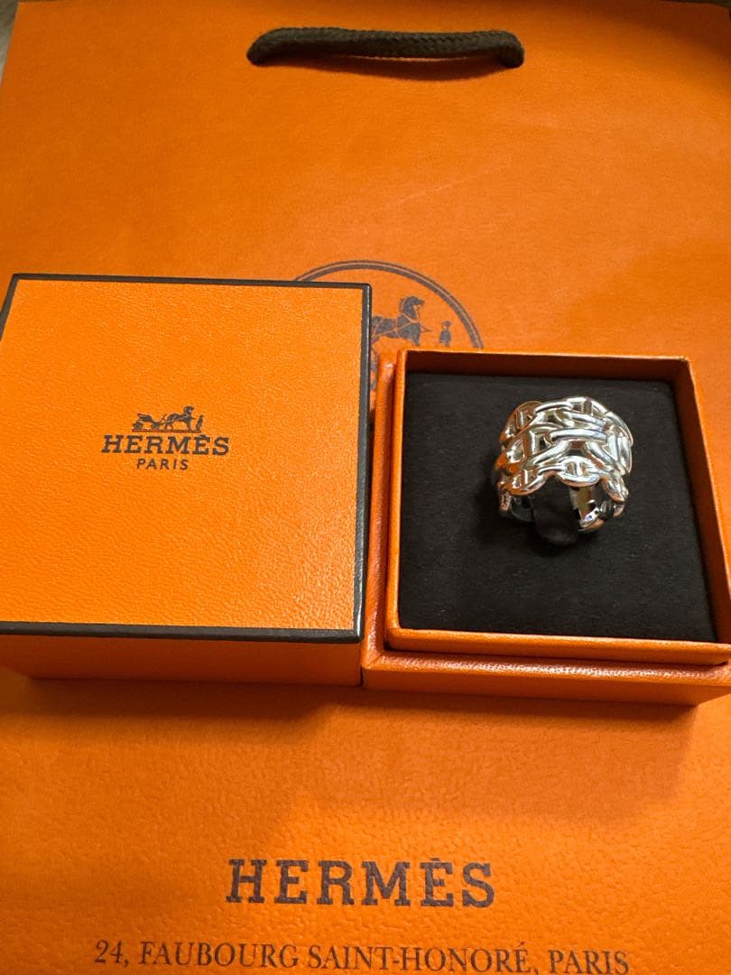 エルメス シェーヌダンクル アンシェネ リングGM サイズ51新品同様