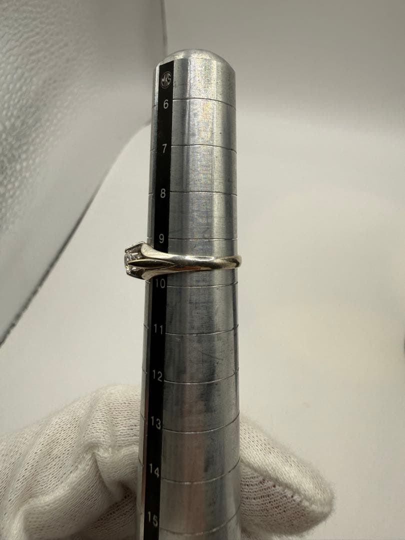 美品　K14WG ジルコニアリング ホワイトゴールド 超音波洗浄器洗浄済み