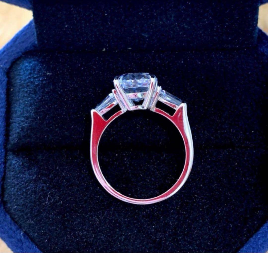 最高級　モアサナイトダイヤ　オーバルカット リング3.5カラット