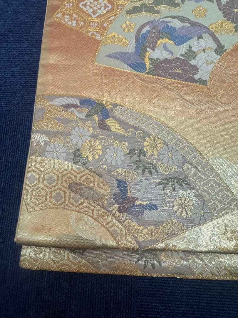 2691袋帯 古代彫金紋 西陣織 金糸 高級上質上品 約440cm 未使用