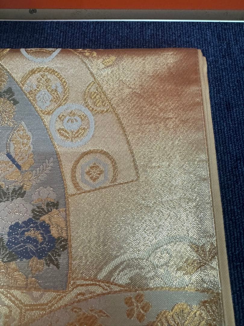 2691袋帯 古代彫金紋 西陣織 金糸 高級上質上品 約440cm 未使用